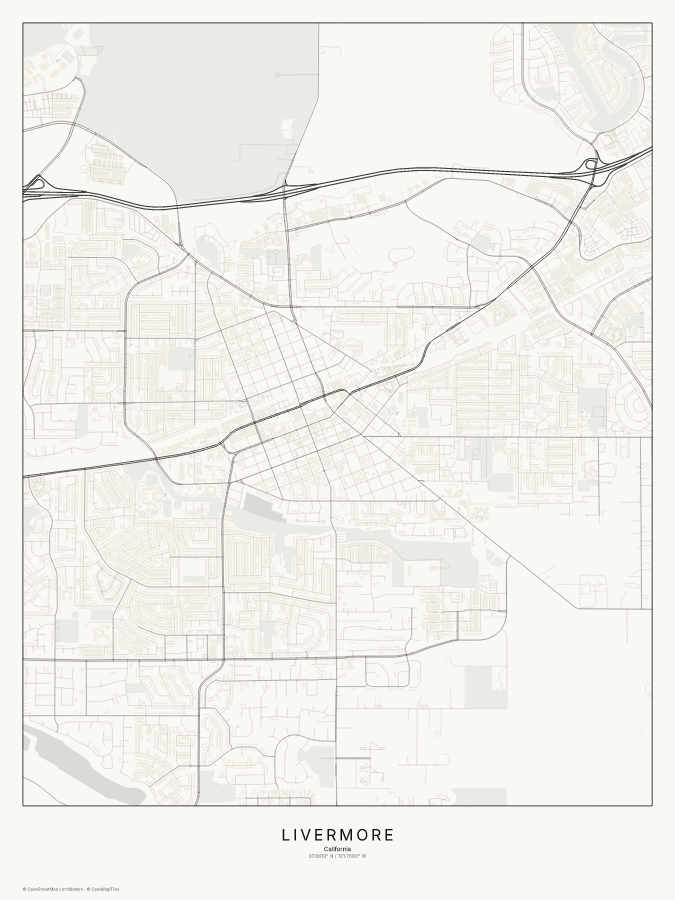 Livermore map poster, classic style