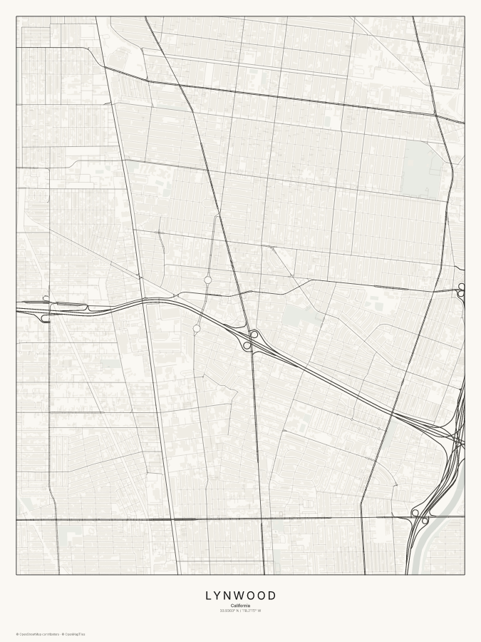 Lynwood map poster, classic style