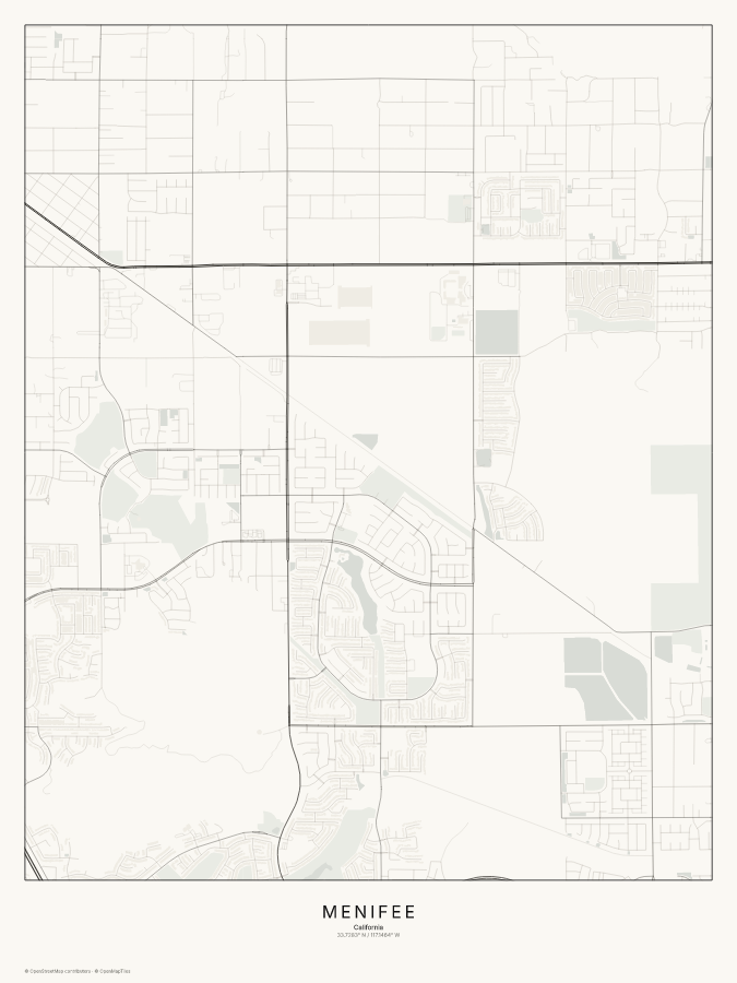 Menifee map poster, classic style