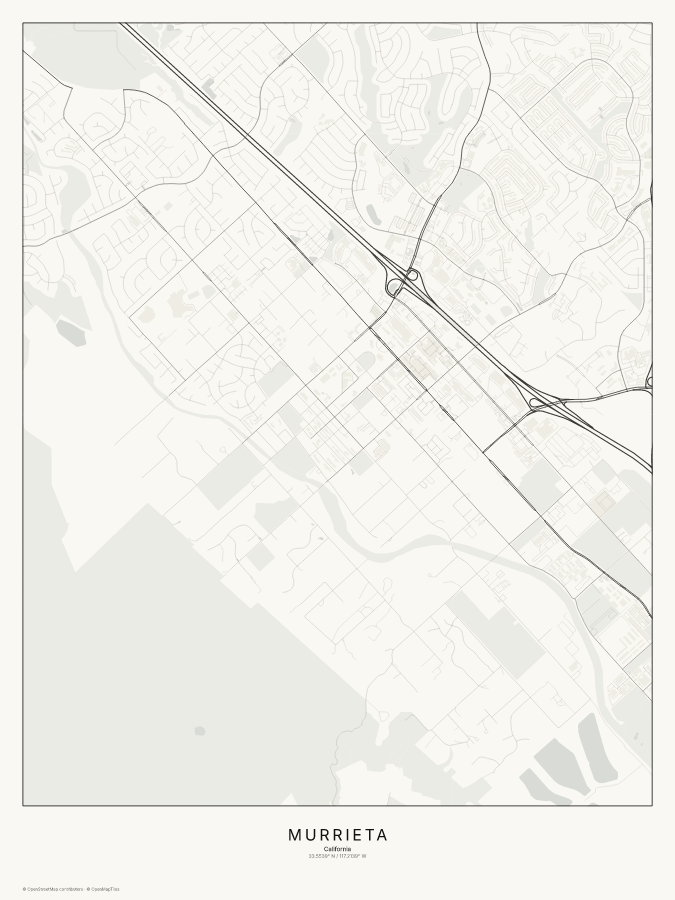 Murrieta map poster, classic style