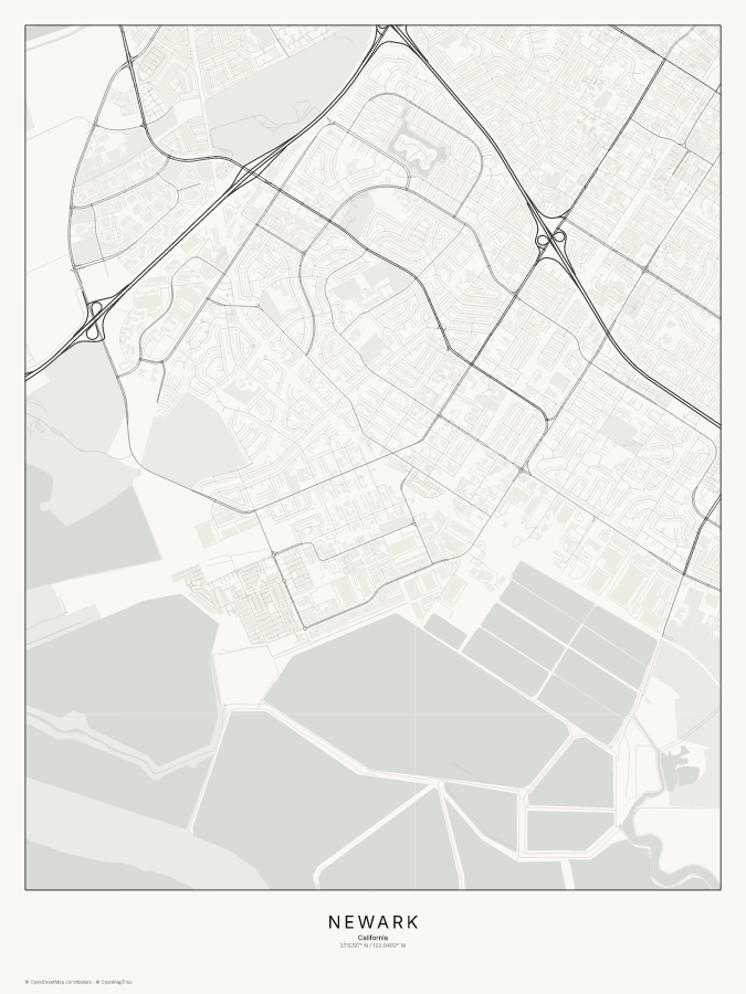 Newark map poster, classic style
