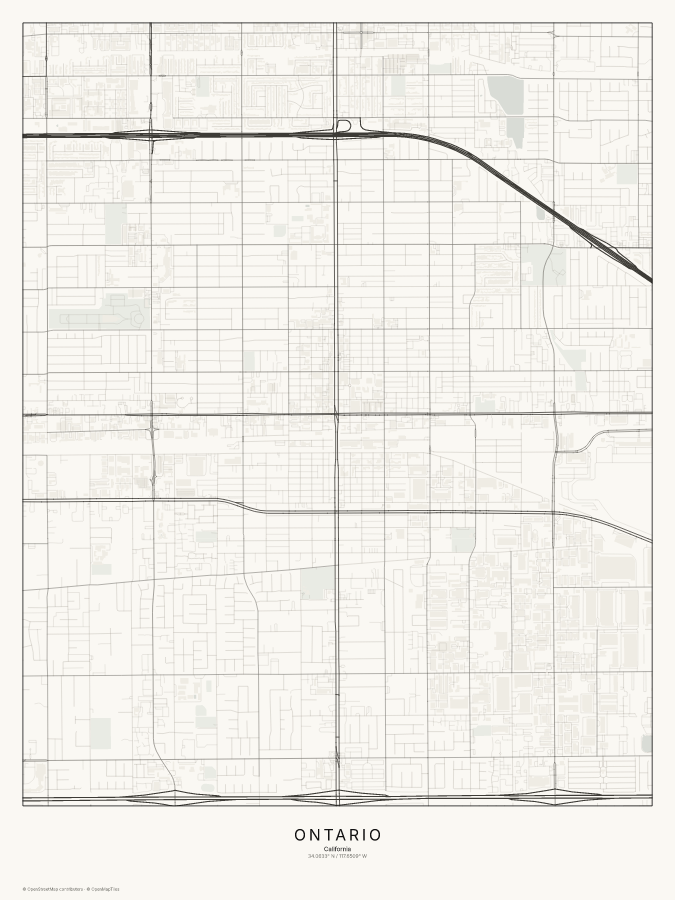 Ontario map poster, classic style