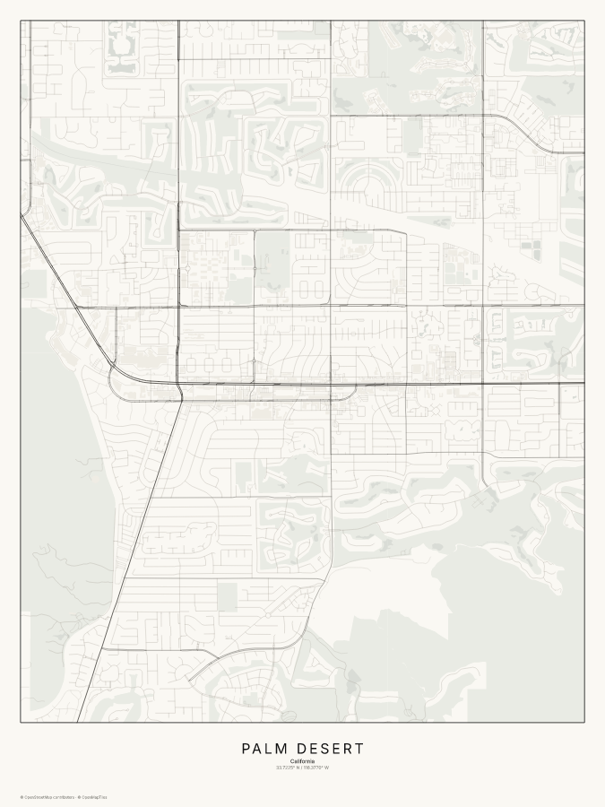 Palm Desert map poster, classic style