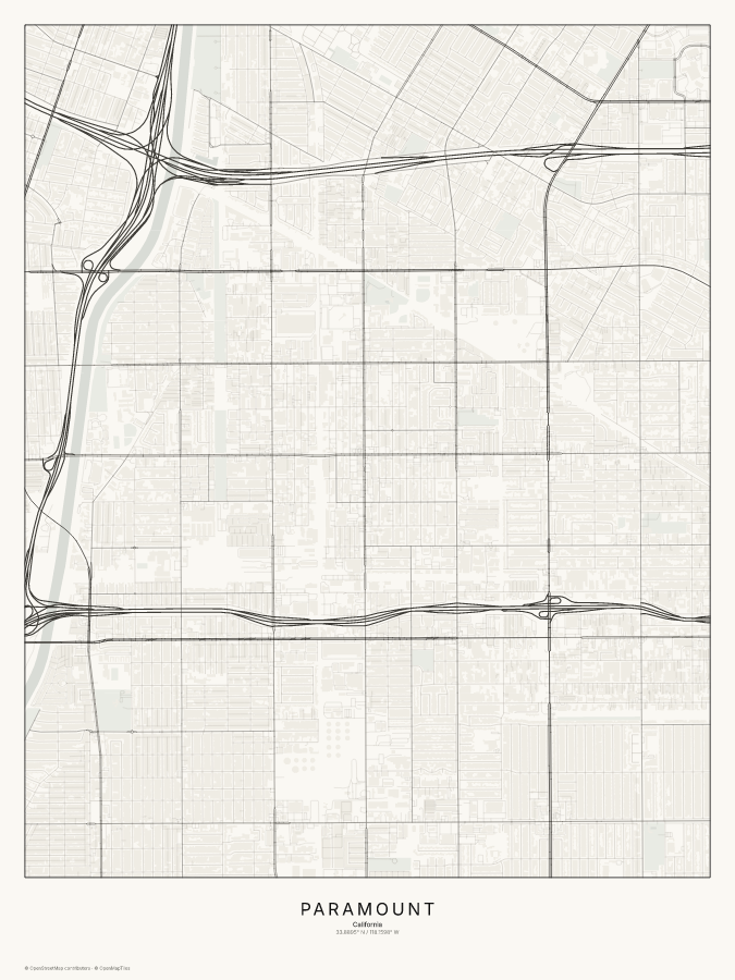 Paramount map poster, classic style