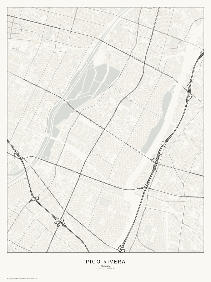 Pico Rivera map poster, classic style