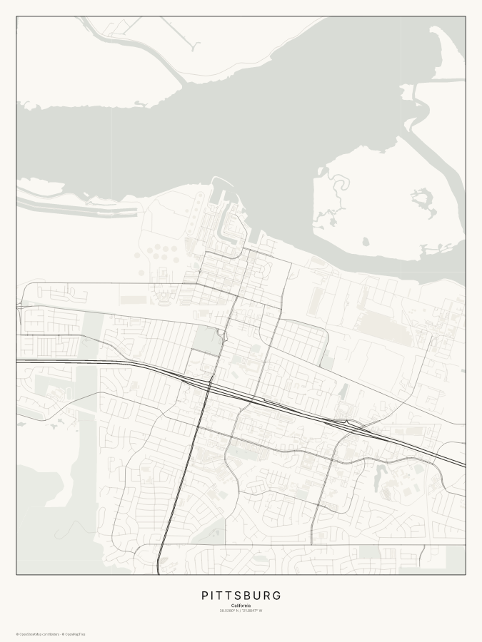 Pittsburg map poster, classic style