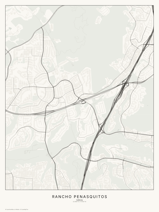 Rancho Penasquitos map poster, classic style