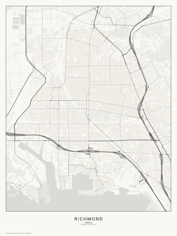 Richmond map poster, classic style