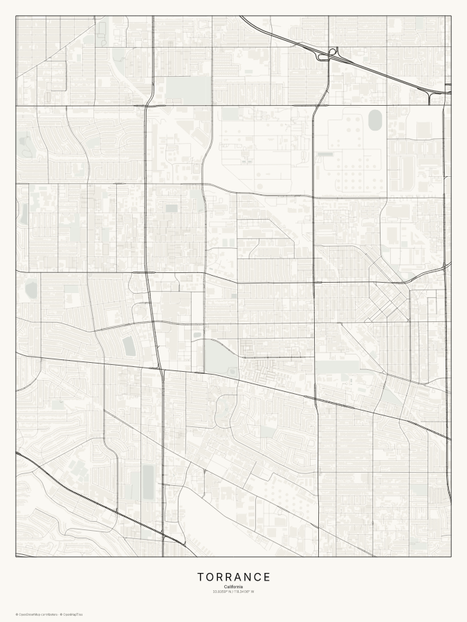 Torrance map poster, classic style