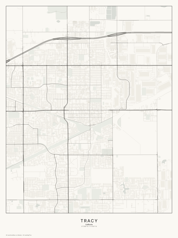 Tracy map poster, classic style