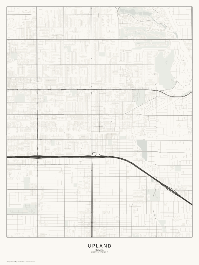 Upland map poster, classic style