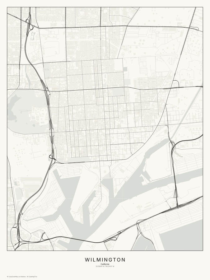 Wilmington map poster, classic style