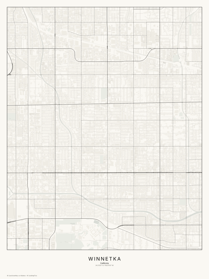 Winnetka map poster, classic style