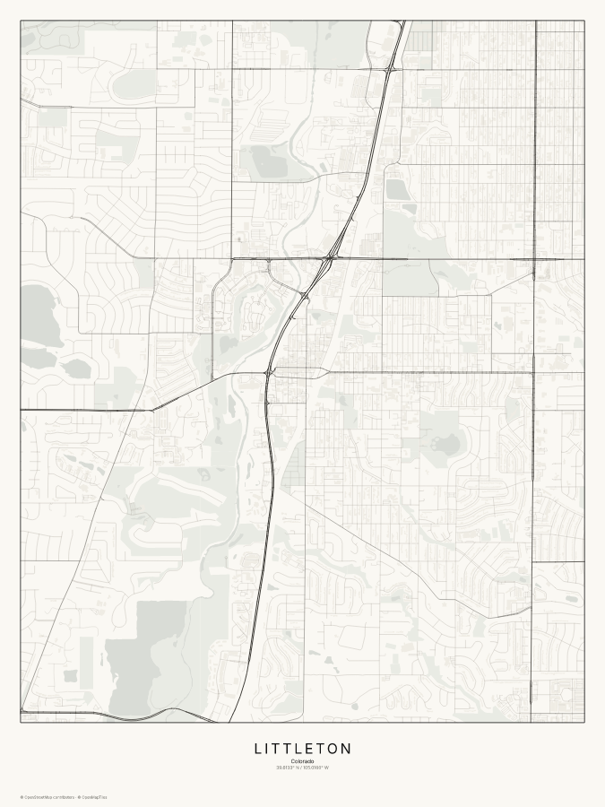 Littleton map poster, classic style