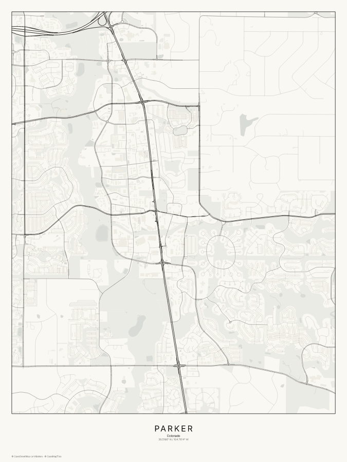 Parker map poster, classic style