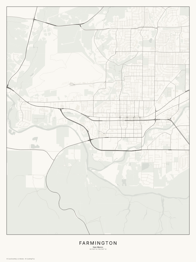 Farmington map poster, classic style