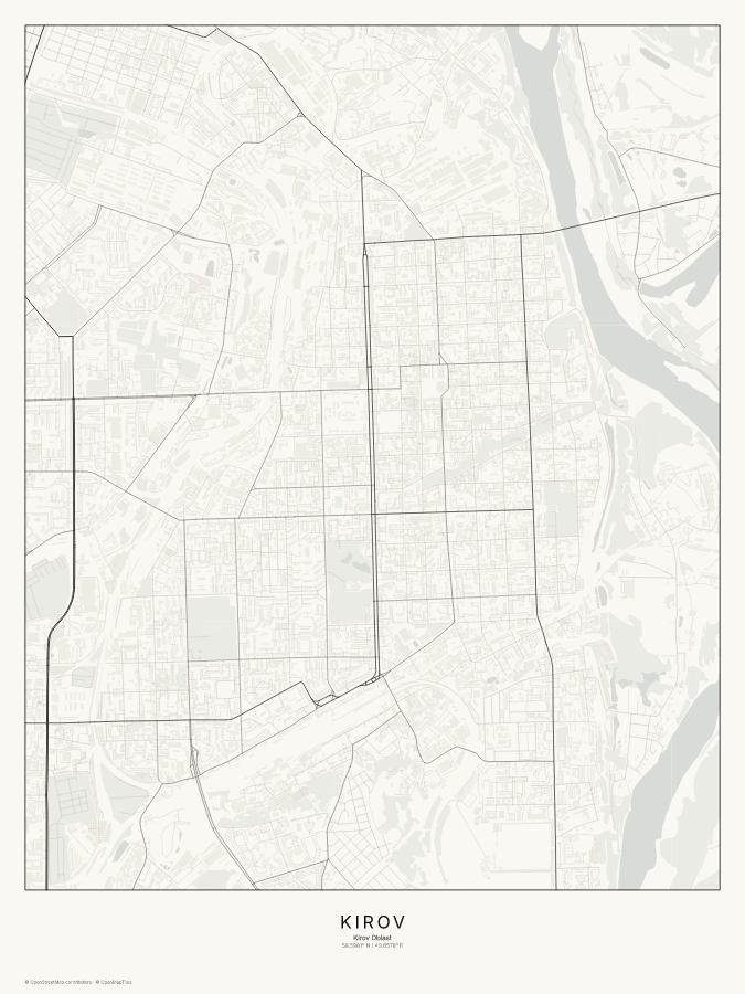 Kirov map poster, classic style