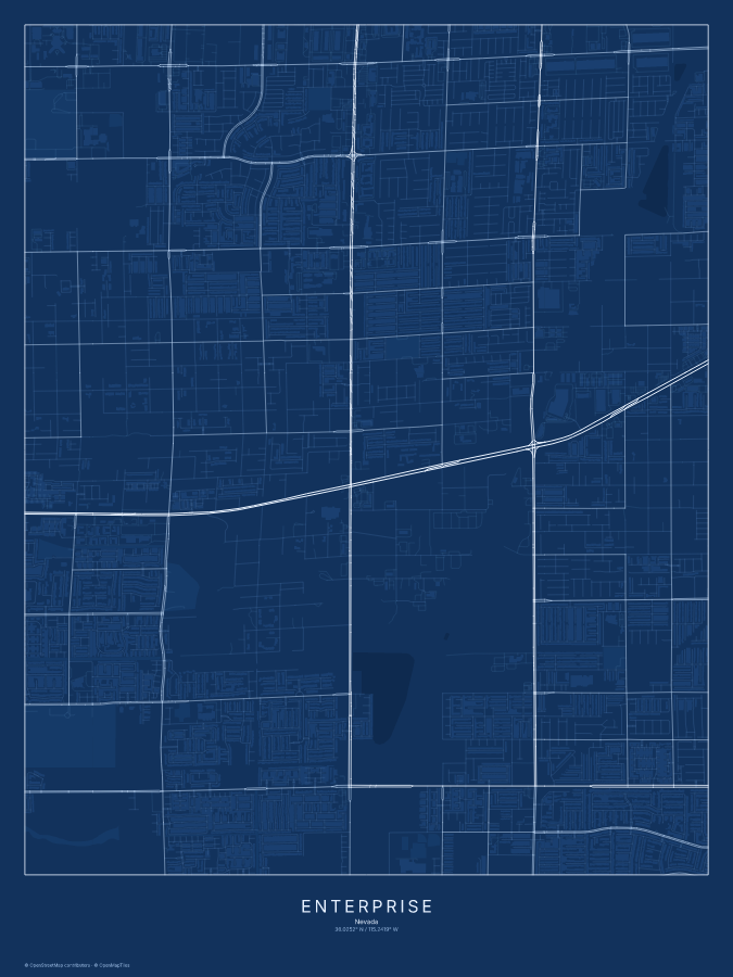 Enterprise map poster, blueprint style