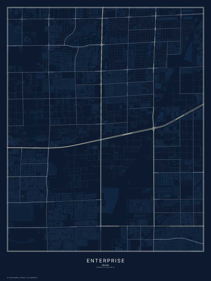 Enterprise map poster, midnight style