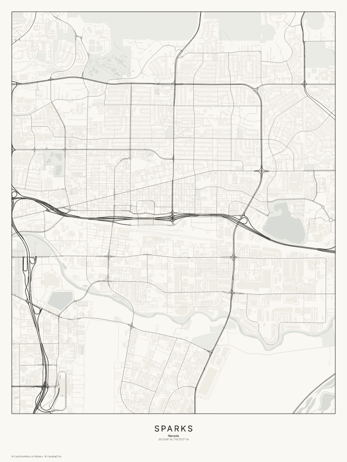 Sparks map poster, classic style