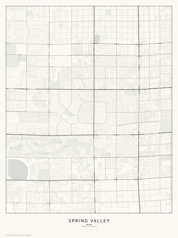 Spring Valley map poster, classic style