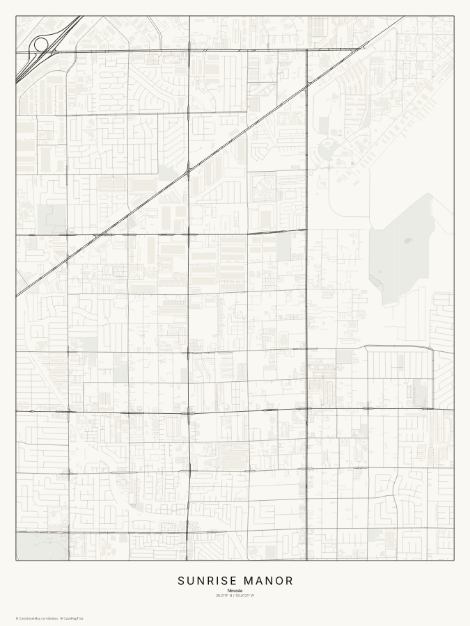 Sunrise Manor map poster, classic style
