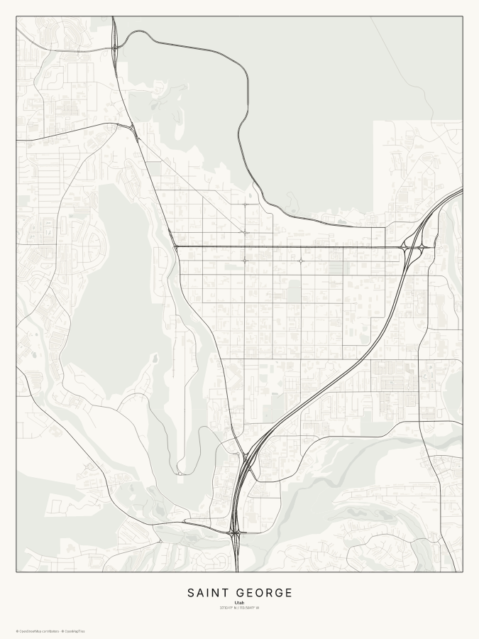 Saint George map poster, classic style