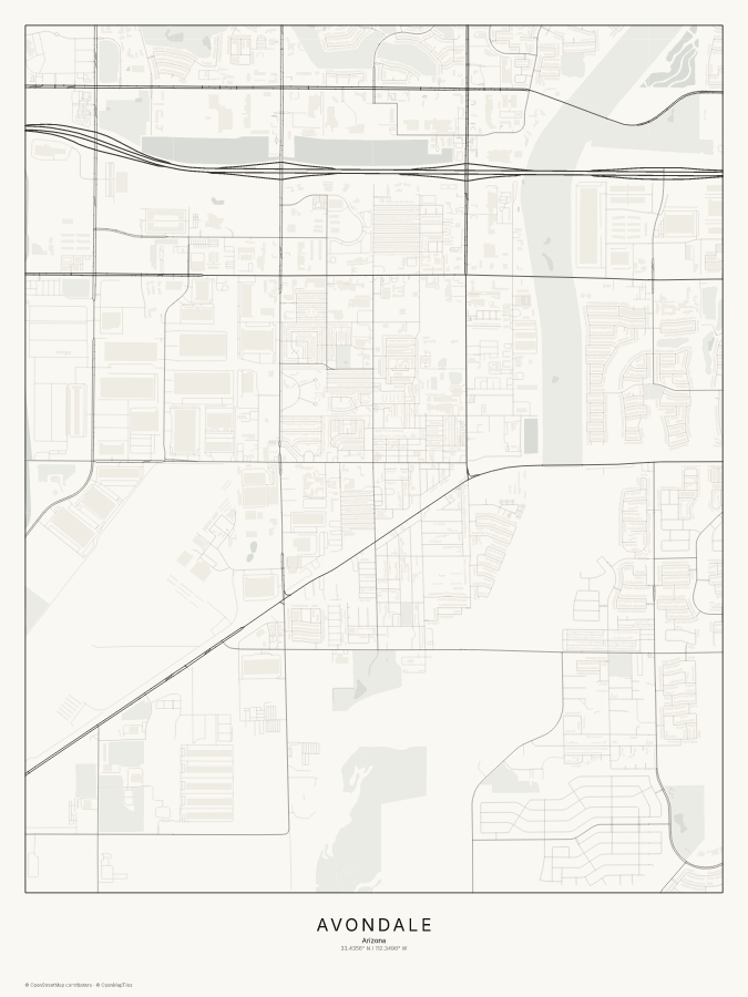 Avondale map poster, classic style
