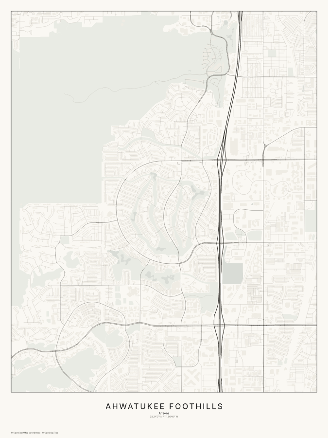 Ahwatukee Foothills map poster, classic style