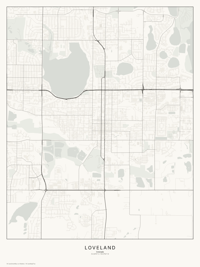 Loveland map poster, classic style