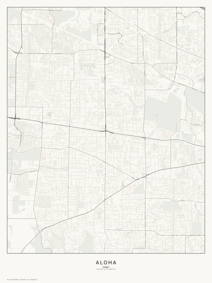 Aloha map poster, classic style