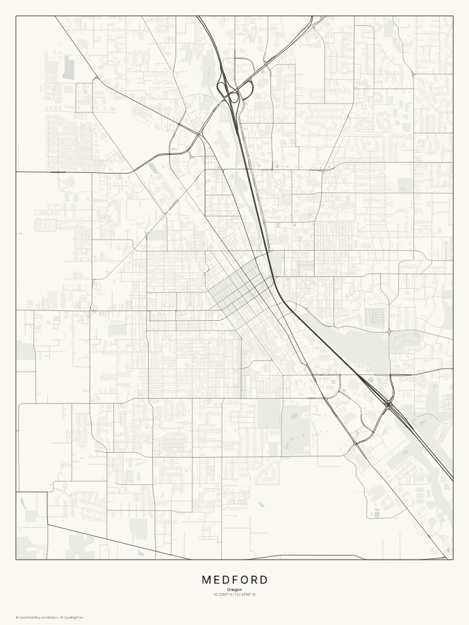 Medford map poster, classic style