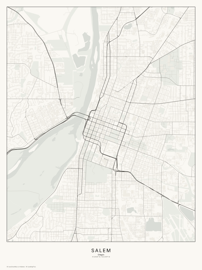Salem map poster, classic style