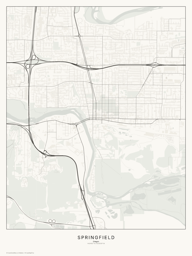 Springfield map poster, classic style