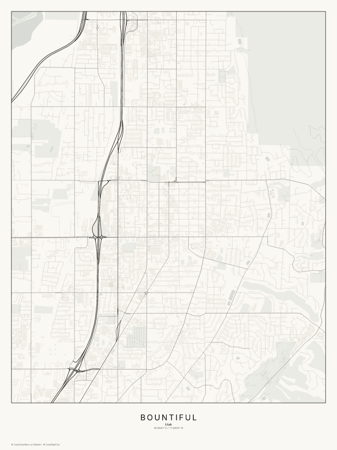 Bountiful map poster, classic style