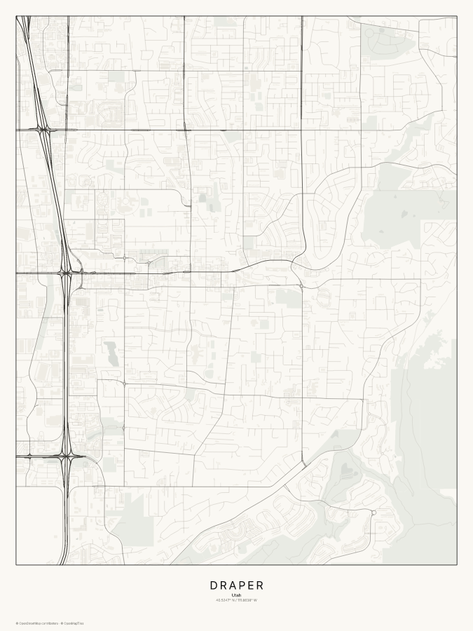 Draper map poster, classic style