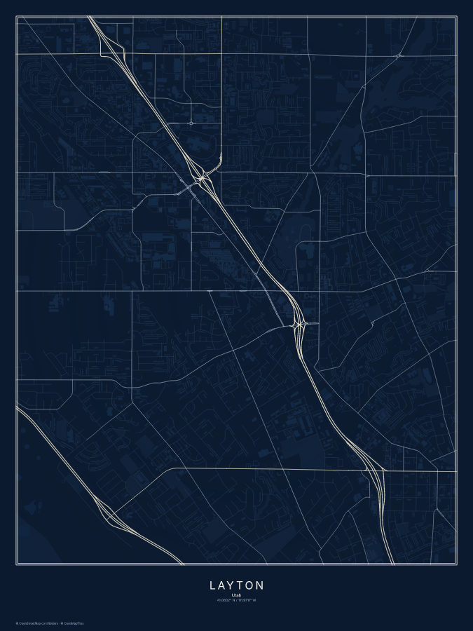 Layton map poster, midnight style