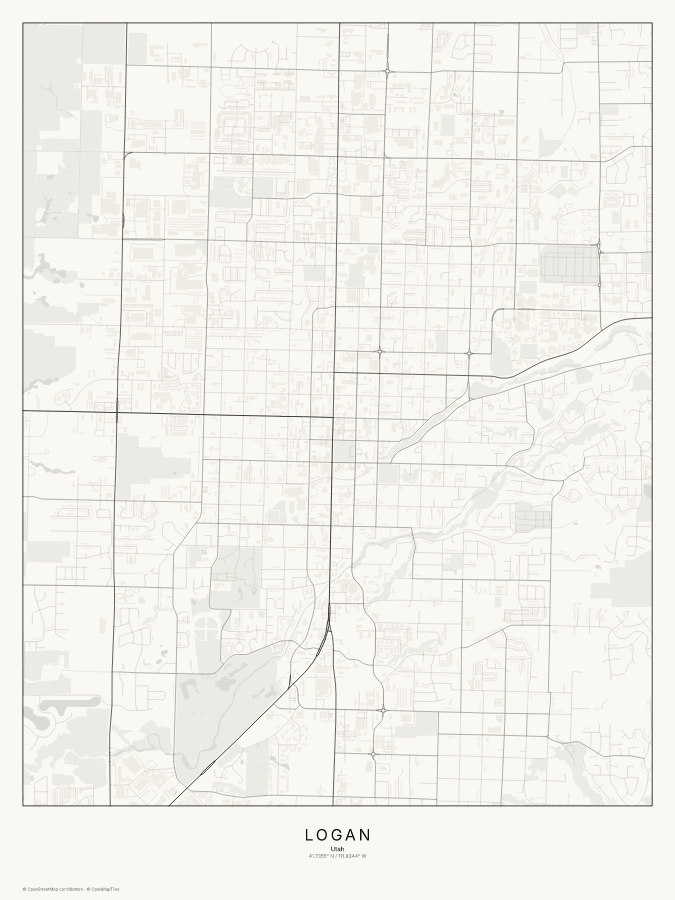 Logan map poster, classic style