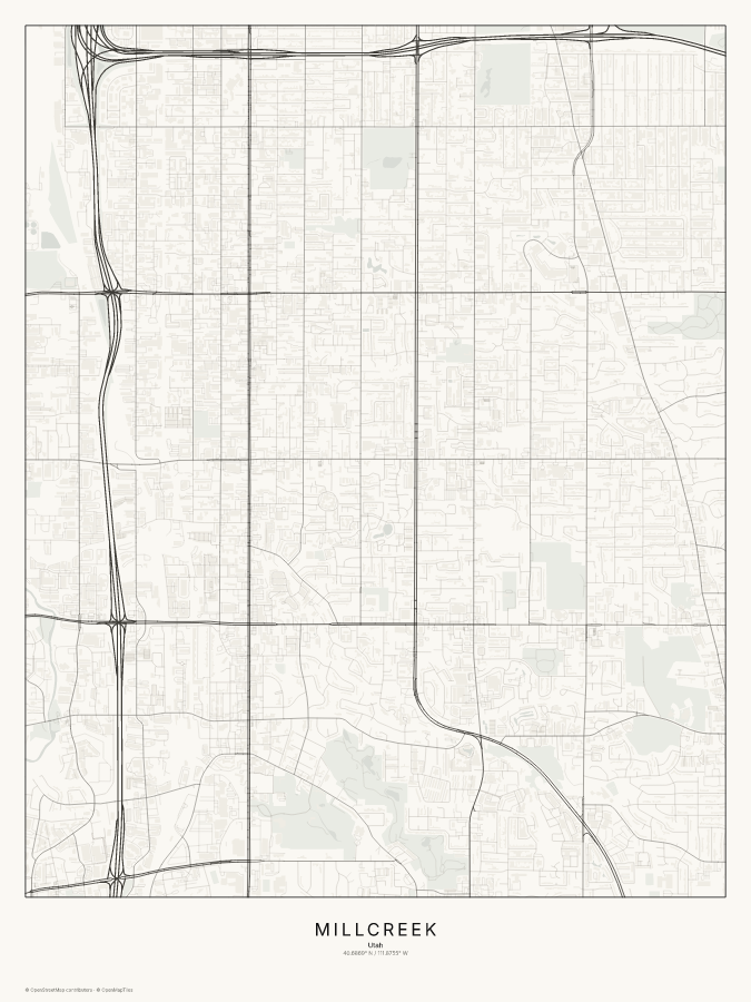 Millcreek map poster, classic style