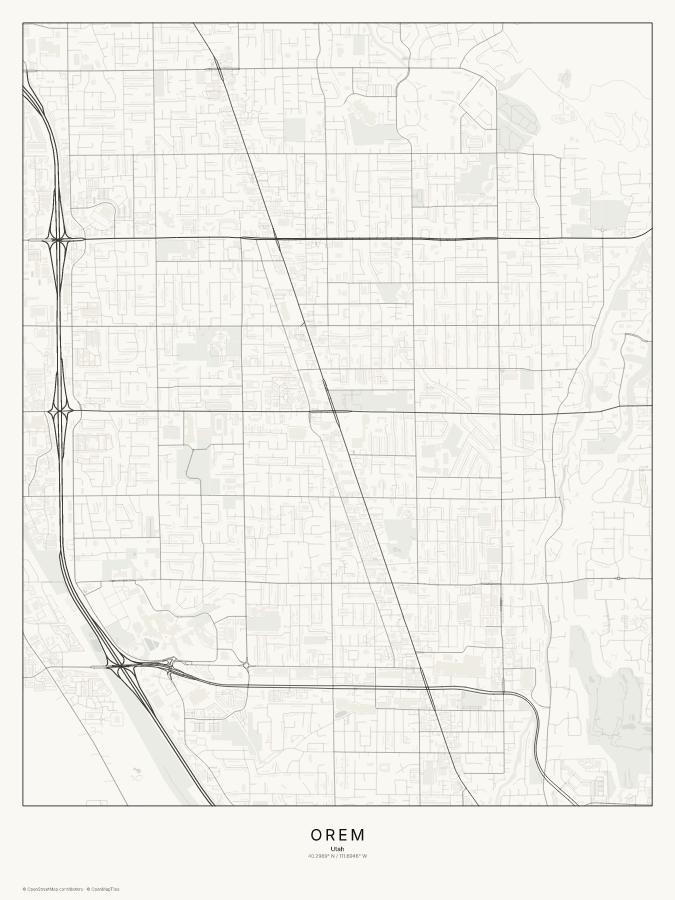 Orem map poster, classic style
