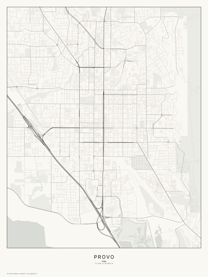 Provo map poster, classic style