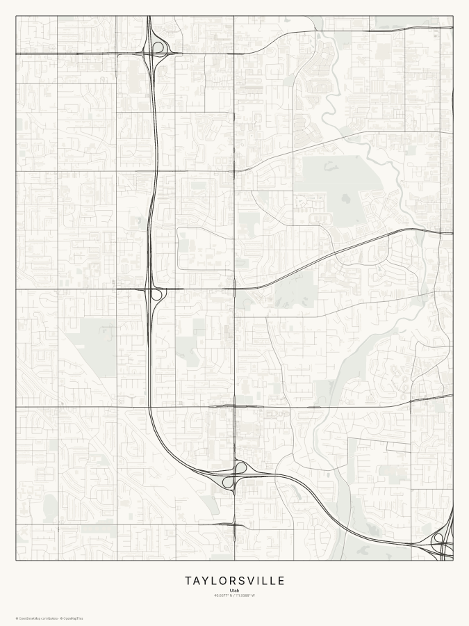 Taylorsville map poster, classic style