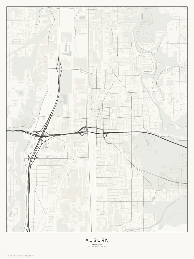 Auburn map poster, classic style