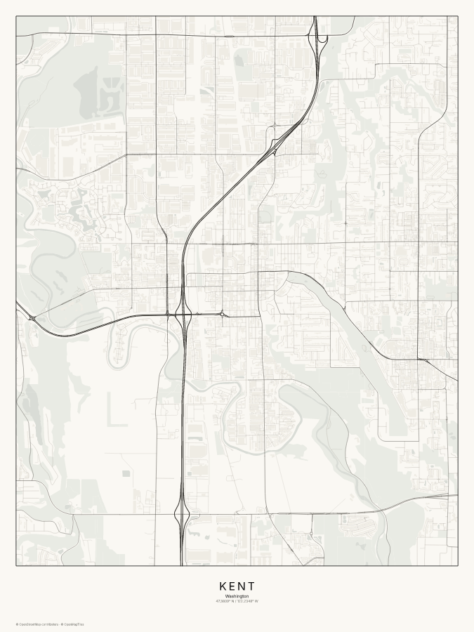 Kent map poster, classic style
