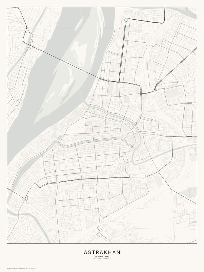 Astrakhan map poster, classic style