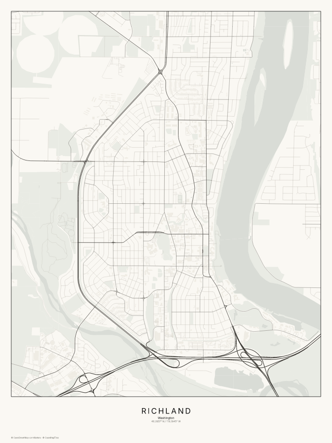 Richland map poster, classic style