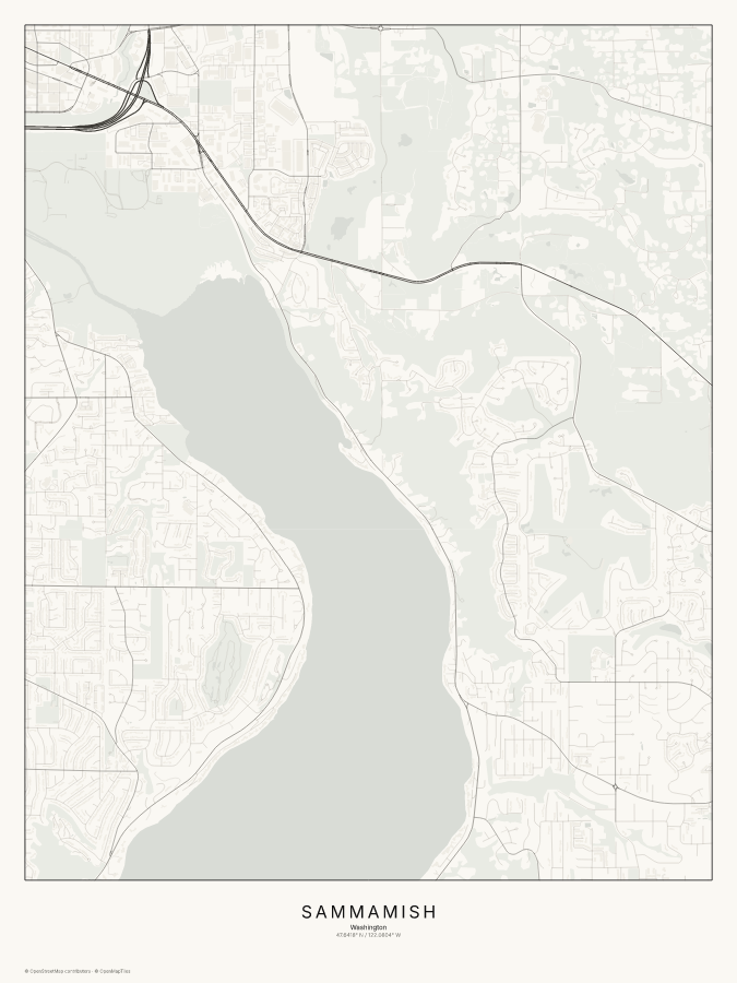 Sammamish map poster, classic style