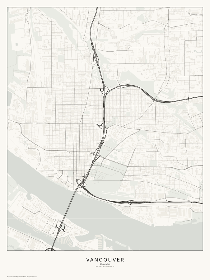 Vancouver map poster, classic style