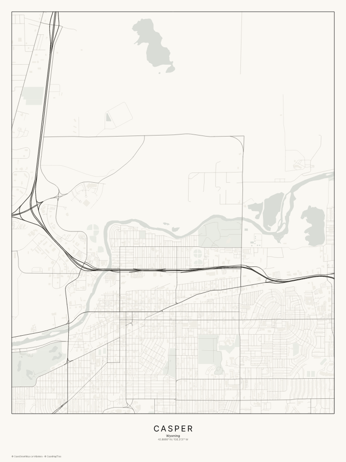 Casper map poster, classic style
