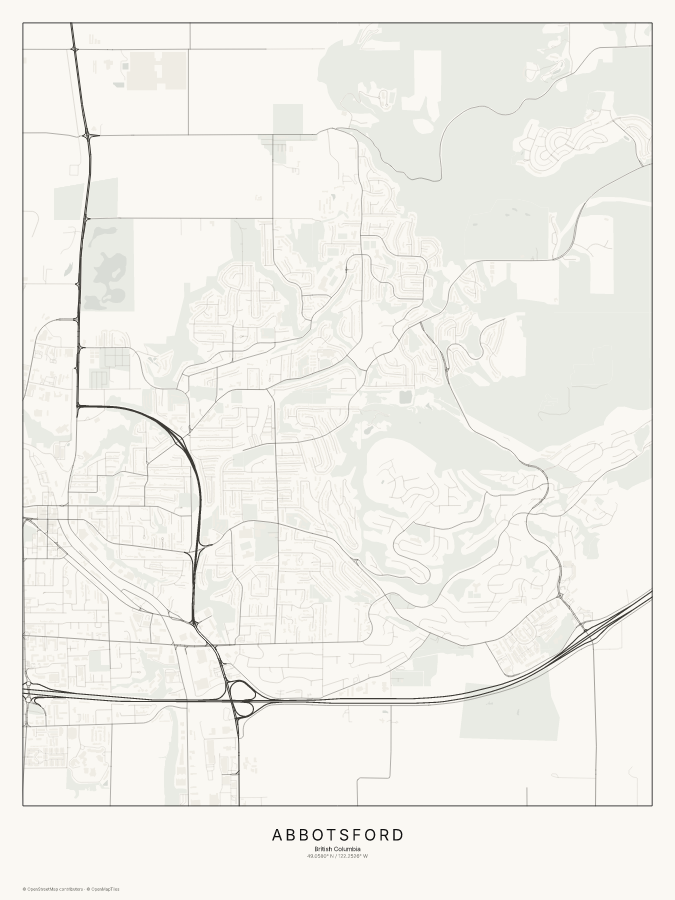 Abbotsford map poster, classic style